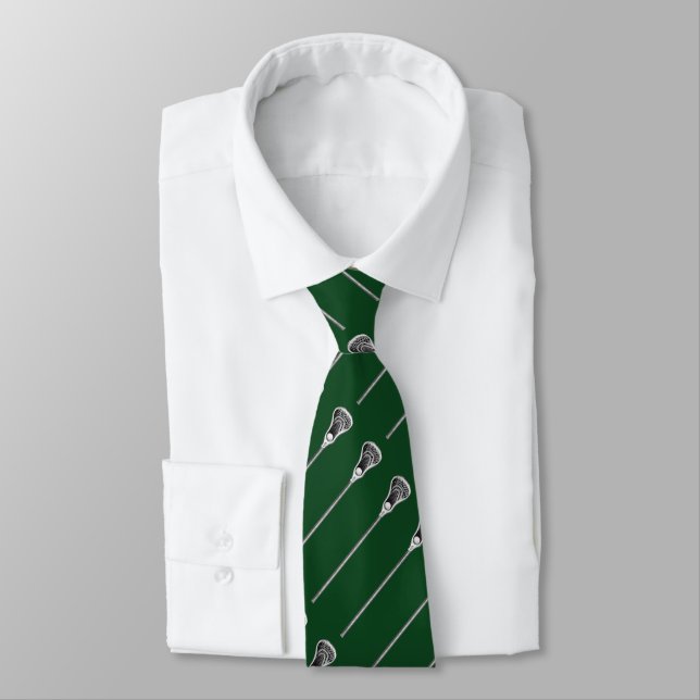 Lacrosse Sports Green Tie (Tied)