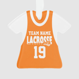 Lacrosse Sports Jersey Orange Ornament