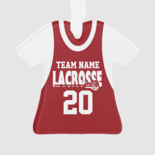 Lacrosse Sports Jersey Red with Photo Ornament