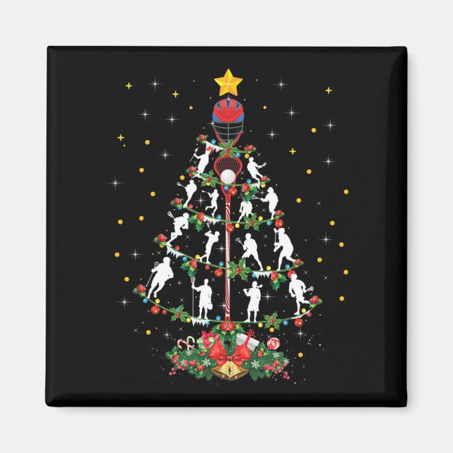 Lacrosse Sports Lover Xmas Santa Hat Lacrosse Chri Magnet (Front)