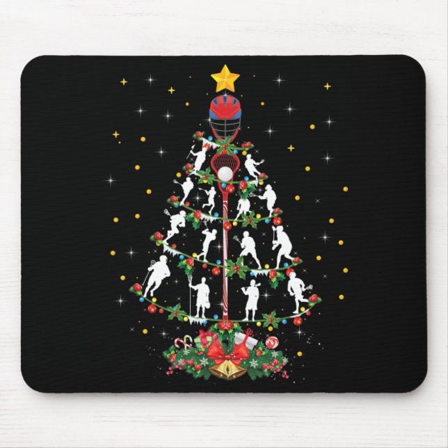 Lacrosse Sports Lover Xmas Santa Hat Lacrosse Chri Mouse Pad (Front)
