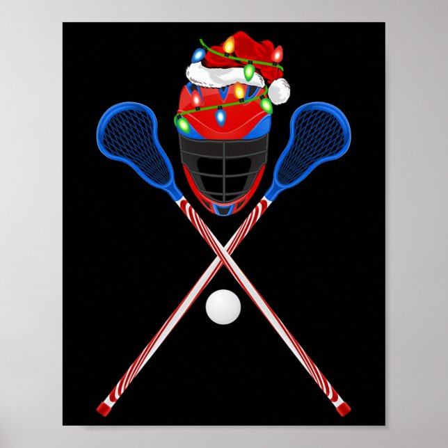 Lacrosse Sports Lover Xmas Santa Hat Lacrosse Chri Poster (Front)