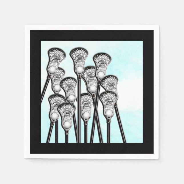 Lacrosse Sports Party Napkin (Front)