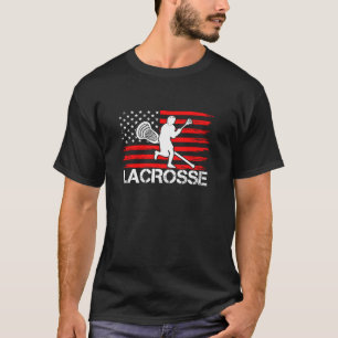 Lacrosse Sports Patriotic USA and America T-Shirt