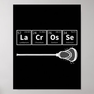 Lacrosse Sports Periodic Table Of Elements Lax Pla Poster