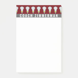 Lacrosse Sports Personalised Maroon Post-It Notes