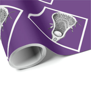 Lacrosse Sports Purple Wrapping Paper