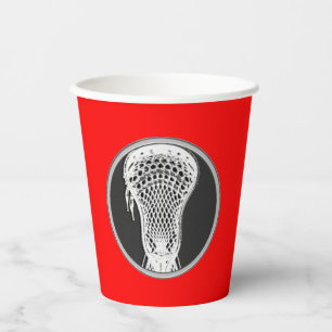 Lacrosse Sports Red Paper Cups