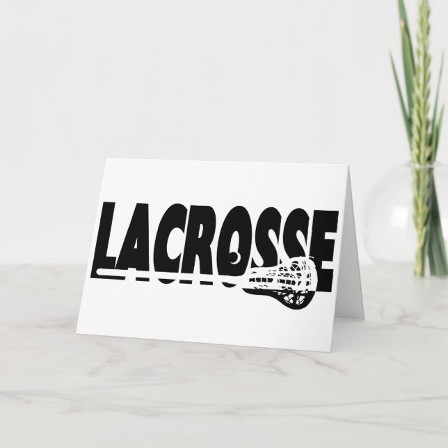 Lacrosse Stick Black and White Card (Front)