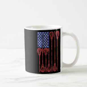 Lacrosse Stick Lax American Flag Coffee Mug
