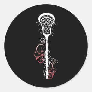 Lacrosse Stick Lax Player Coach Ball Sport Game At Classic Round Sticker