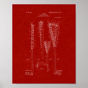 Lacrosse-stick Patent - Burgundy Red Poster