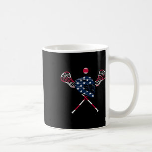 Lacrosse Stick Usa America Flag Coffee Mug