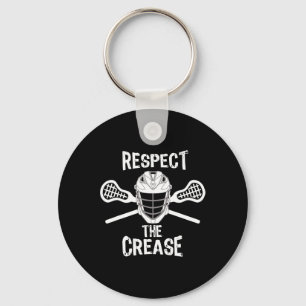 Lacrosse Sticks And Helmet Respect The Crease Boys Key Ring