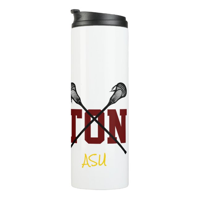 Lacrosse Sticks Custom Player NAME Team Colours Thermal Tumbler (Rotated Right)