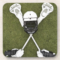 Lacrosse sticks, gloves, balls and sports helmet
