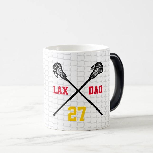 Lacrosse Sticks LAX DAD Player NUMBER Net Fan Club Magic Mug (Front Right)