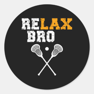 Lacrosse Sticks Lax Lacrosse Goal Relaxbro  Classic Round Sticker