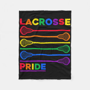 Lacrosse Sticks Lgbtq Rainbow Colour Gay Pride Mon Fleece Blanket