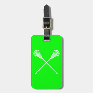 Lacrosse Sticks Luggage Tag Green