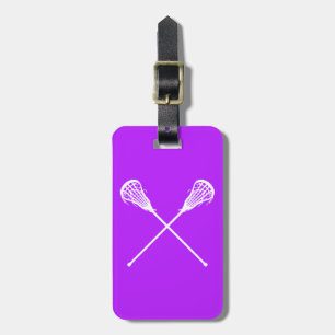 Lacrosse Sticks Luggage Tag Purple