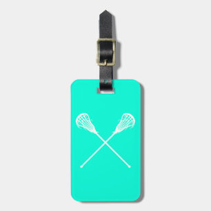 Lacrosse Sticks Luggage Tag Turquoise