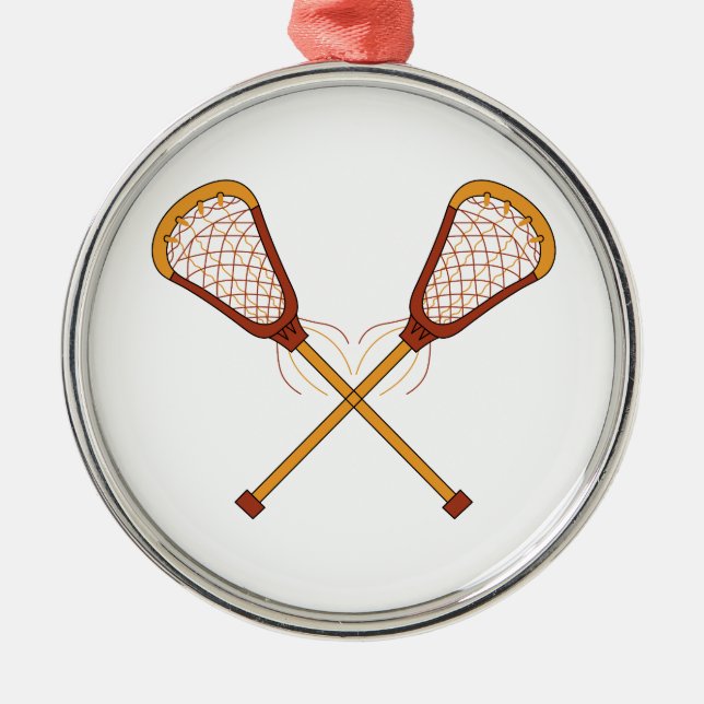 Lacrosse Sticks Metal Ornament (Front)