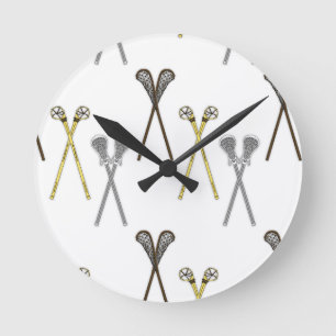 Lacrosse Sticks Round Clock