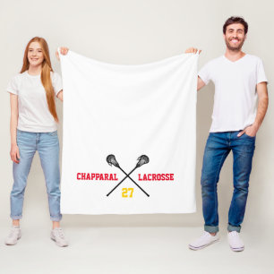 Lacrosse Sticks Team Colours Name Player Number Fleece Blanket