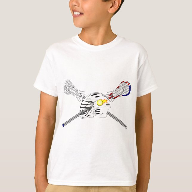 Lacrosse sticks with helmet T-Shirt (Front)