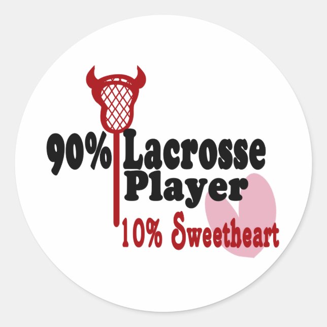 Lacrosse Sweetheart Classic Round Sticker (Front)