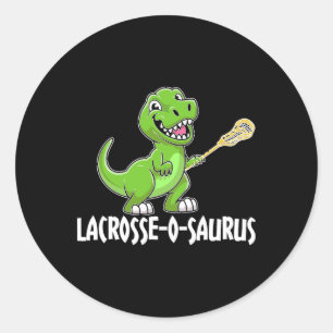 Lacrosse T-rex Dino Lacrosse Racket  Classic Round Sticker