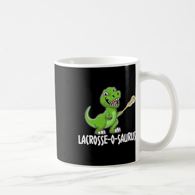 Lacrosse T-rex Dino Lacrosse Racket  Coffee Mug (Right)