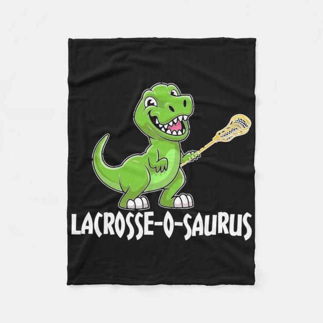 Lacrosse T-rex Dino Lacrosse Racket  Fleece Blanket (Front)