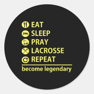 Lacrosse T Shirt - Eat Sleep Pray Lacrosse Repeat Classic Round Sticker