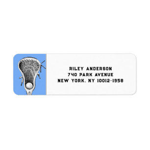 Lacrosse Team Blue Return Address Label
