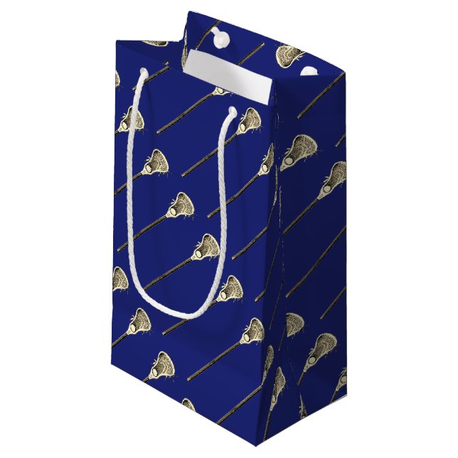 Lacrosse Team Blue Small Gift Bag (Front Angled)