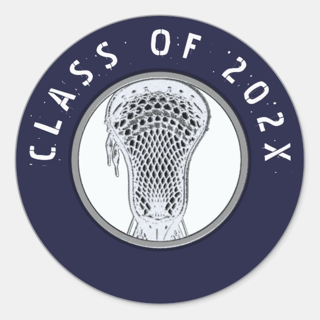 Lacrosse Team Class of 2025 Classic Round Sticker (Front)