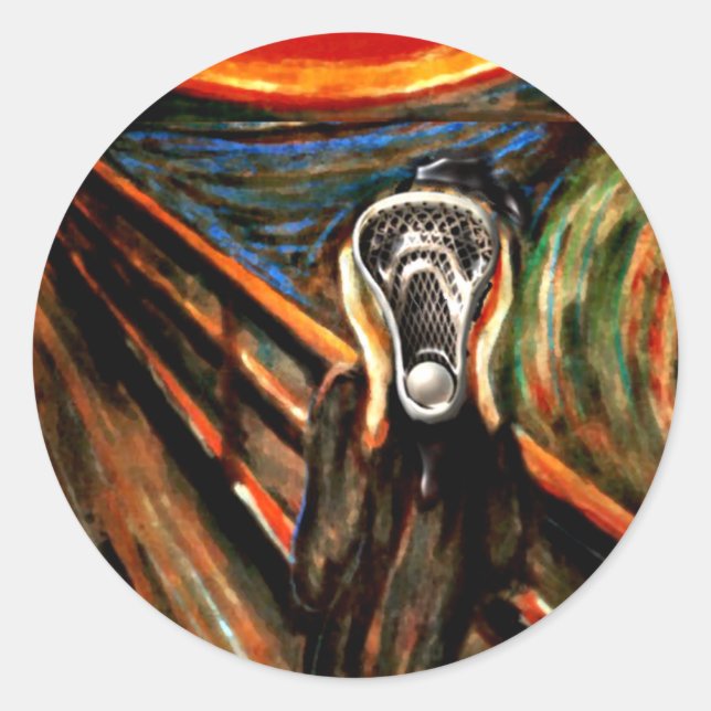 Lacrosse Team Classic Round Sticker (Front)