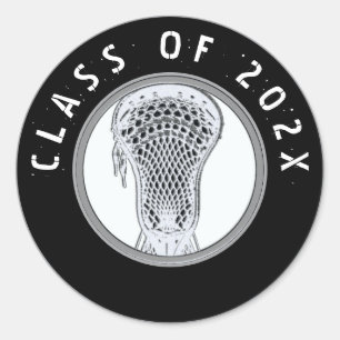 Lacrosse Team Classic Round Sticker