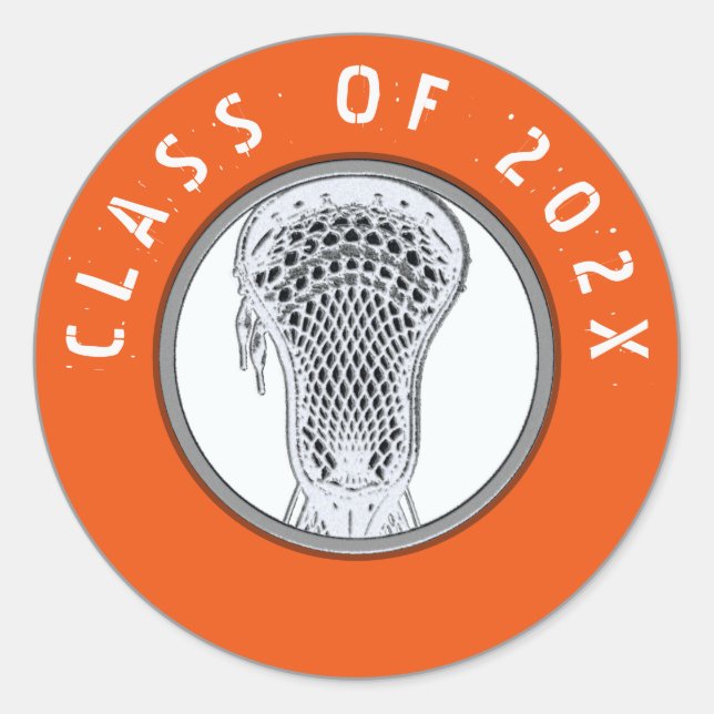 Lacrosse Team Classic Round Sticker (Front)