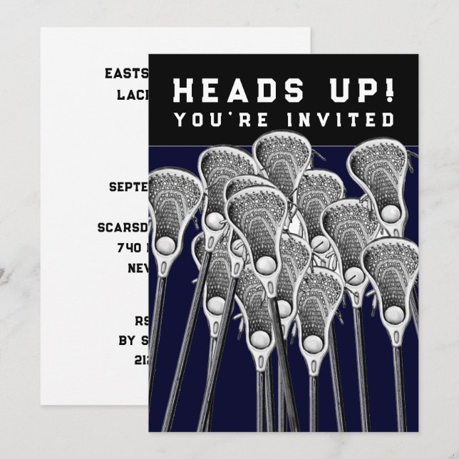 Lacrosse Team Event Invitations (Front/Back)