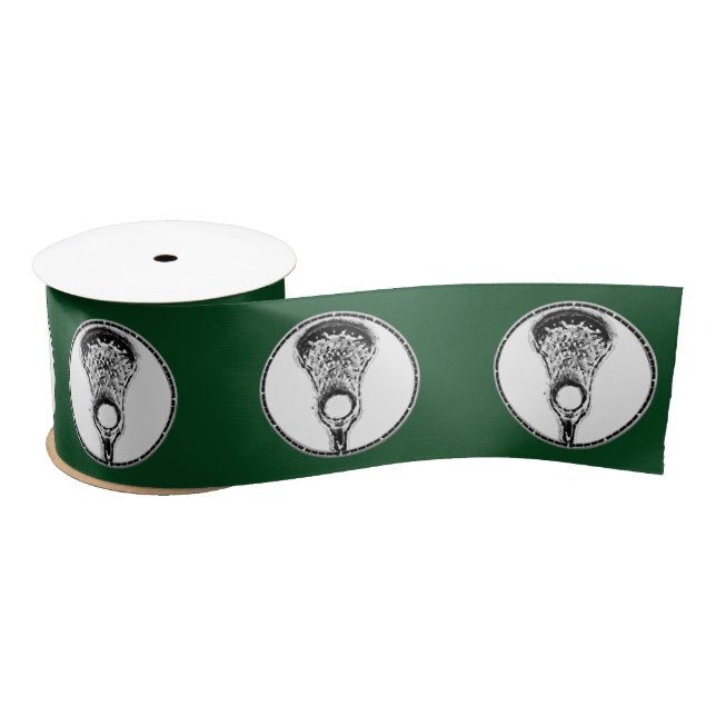 Lacrosse Team Green Satin Ribbon (Spool)