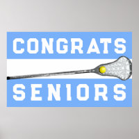 Lacrosse Team Light Blue Senior Night Poster