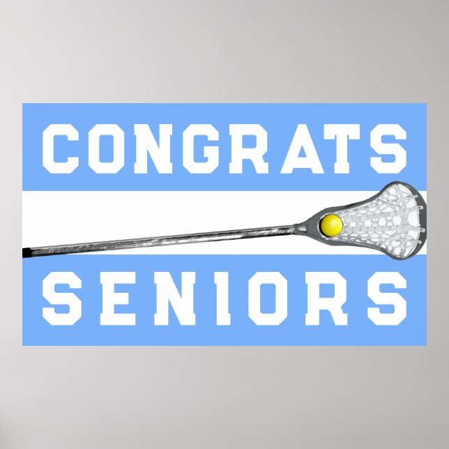 Lacrosse Team Light Blue Senior Night Poster (Front)