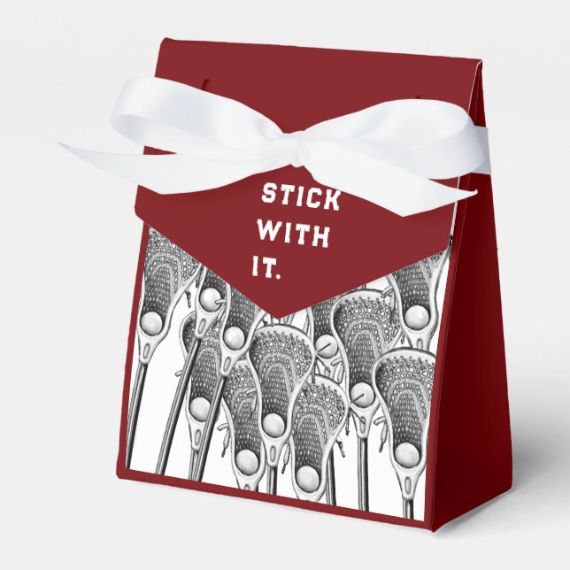 Lacrosse Team Maroon Favour Box (Front Side)