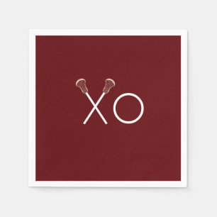 Lacrosse Team Maroon Napkin