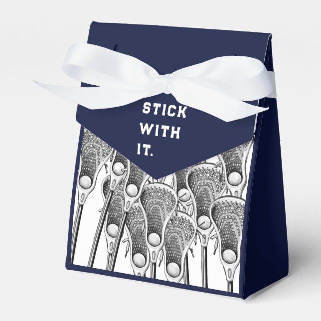 Lacrosse Team Navy Blue Favour Box (Front Side)