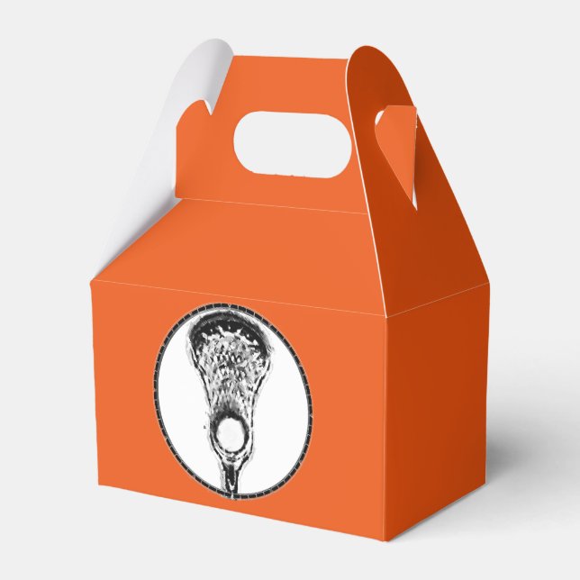 Lacrosse Team Orange Favour Box (Front Side)