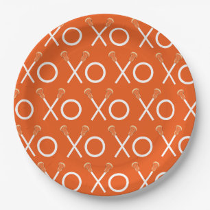 Lacrosse Team Orange Paper Plate